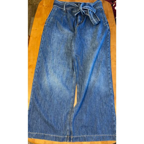 Boden Sailor Wide Leg Mid Rise Denim Jeans Dark Washed Women's US 10R Preppy - Picture 1 of 6
